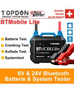 TOPDON BT Mobile Lite 12V Testeur de batterie de voiture Moniteur de batterie Bluetooth 100 -2000CCA Chargeur de voiture Analyseur de démarrage